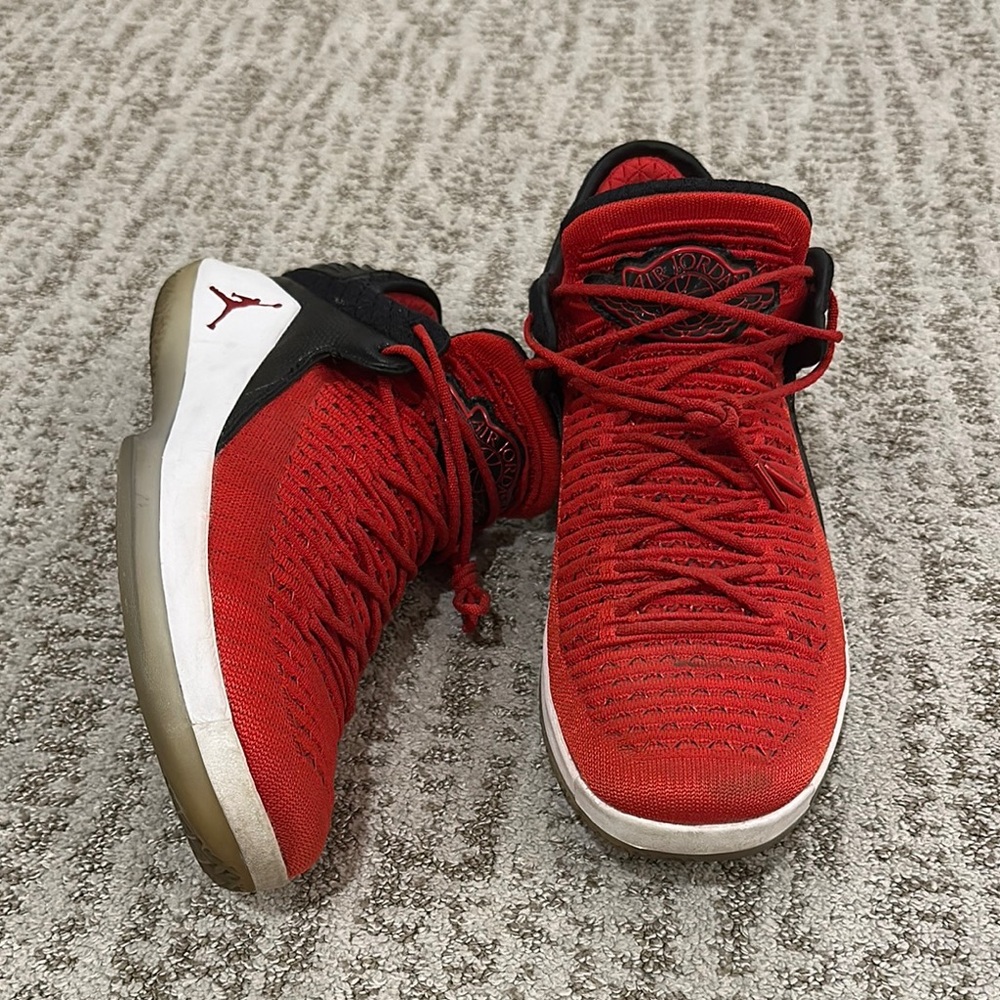 Red and Black Air Jordan Sneakers